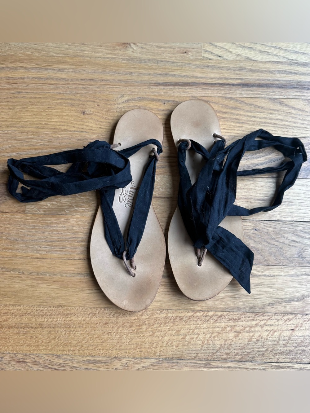Cuplé Leather Lace-Up Flat Sandals EU 41 Made in Italy